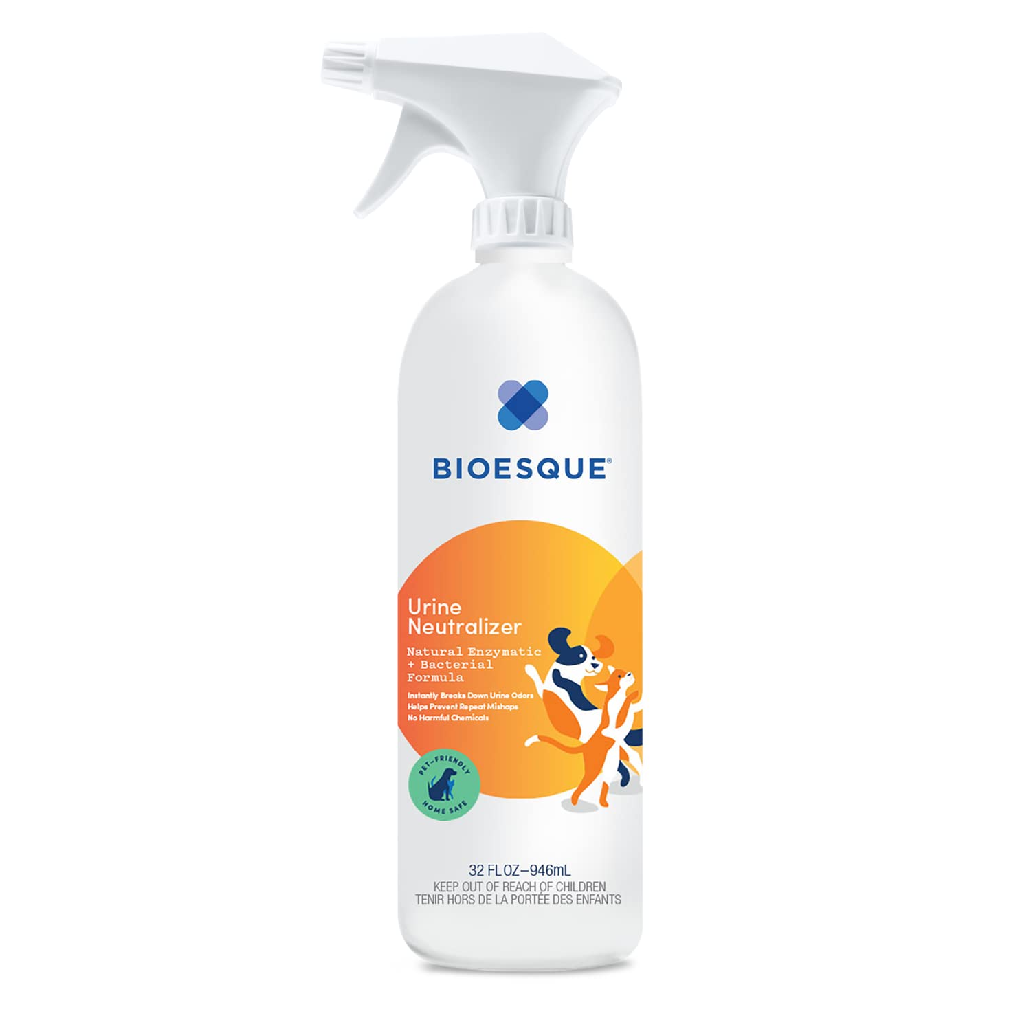 Bioesque Urine Neutralizer, Pet-Friendly Natural Enzymatic & Bacterial Formula, Instantly Breaks Down Urine Odors, Helps Prevent Repeat Mishaps, 32 Fl Oz (Pack of 1)
