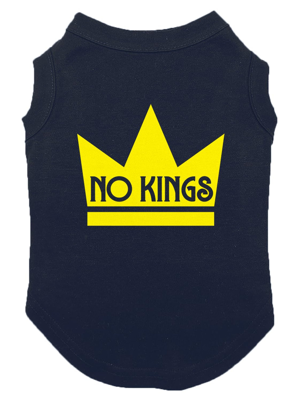 No Kings - Mass Political Protest Crown Dog Shirt (Royal Blue, Large)