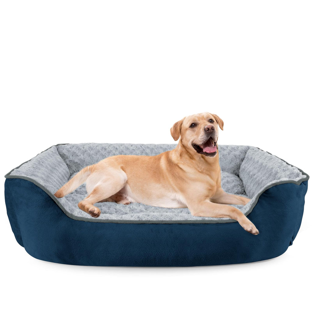 JOEJOY Rectangle Dog Bed for Large Medium Small Dogs - Washable Orthopedic Sofa Bed, Soft Breathable Puppy & Pet Cuddler, Durable Calming Dog Bed with Anti-Slip Bottom, Multiple Sizes, Beige