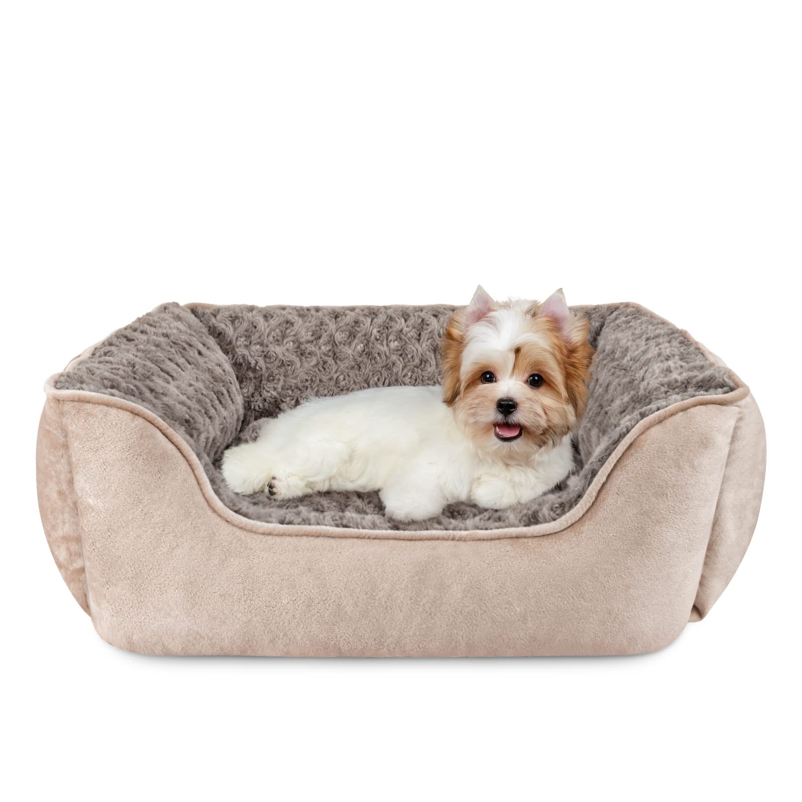 JOEJOY Rectangle Dog Bed for Large Medium Small Dogs - Washable Orthopedic Sofa Bed, Soft Breathable Puppy & Pet Cuddler, Durable Calming Dog Bed with Anti-Slip Bottom, Multiple Sizes, Beige