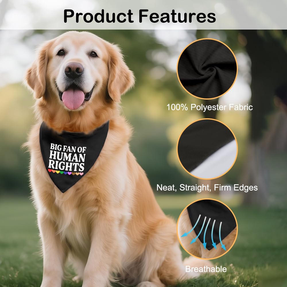 Sit Stay Protest Black Dog Bandana, Protest Theme Pet Scarf Gifts for Activist Pet Owner Progressive Dog Lover Social Justice Advocate, Pup Accessory for Peace Protests Pride Awareness Event