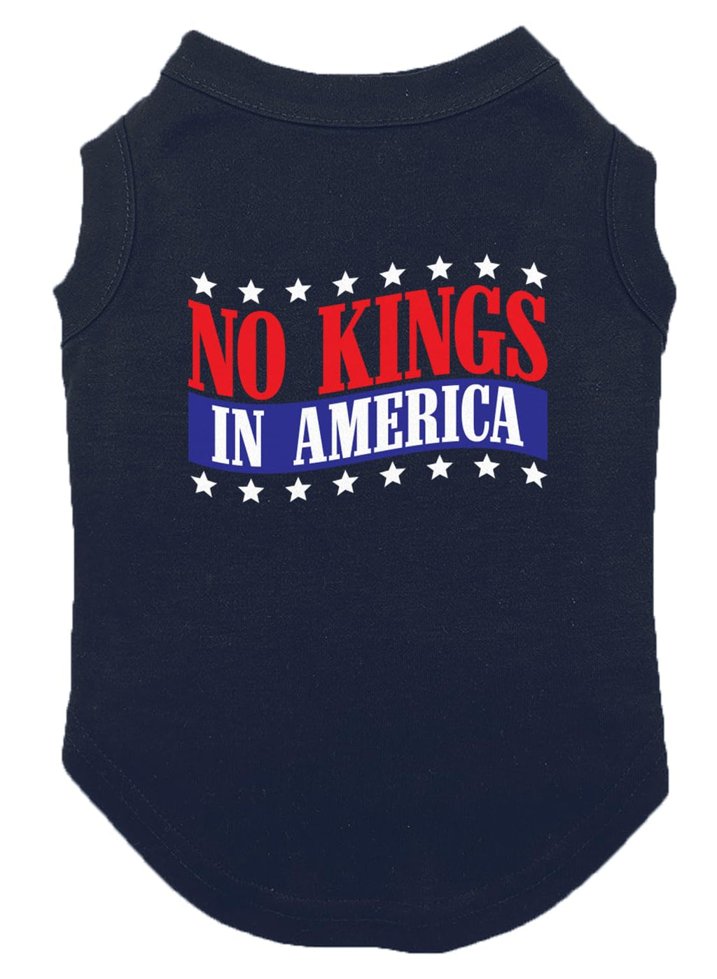 No Kings in America - Political Protest Dog Shirt (Black, Medium)