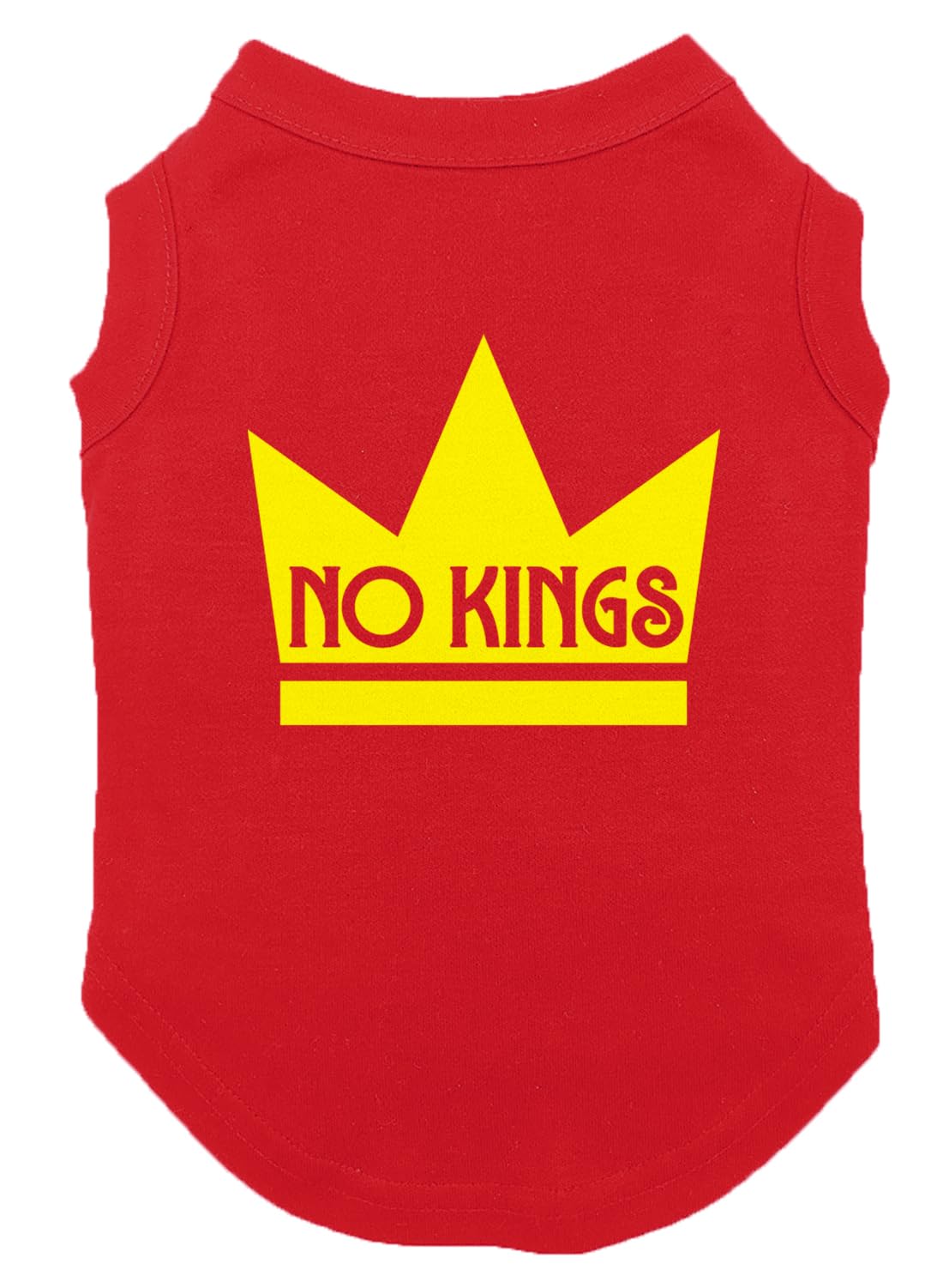 No Kings - Mass Political Protest Crown Dog Shirt (Royal Blue, Large)