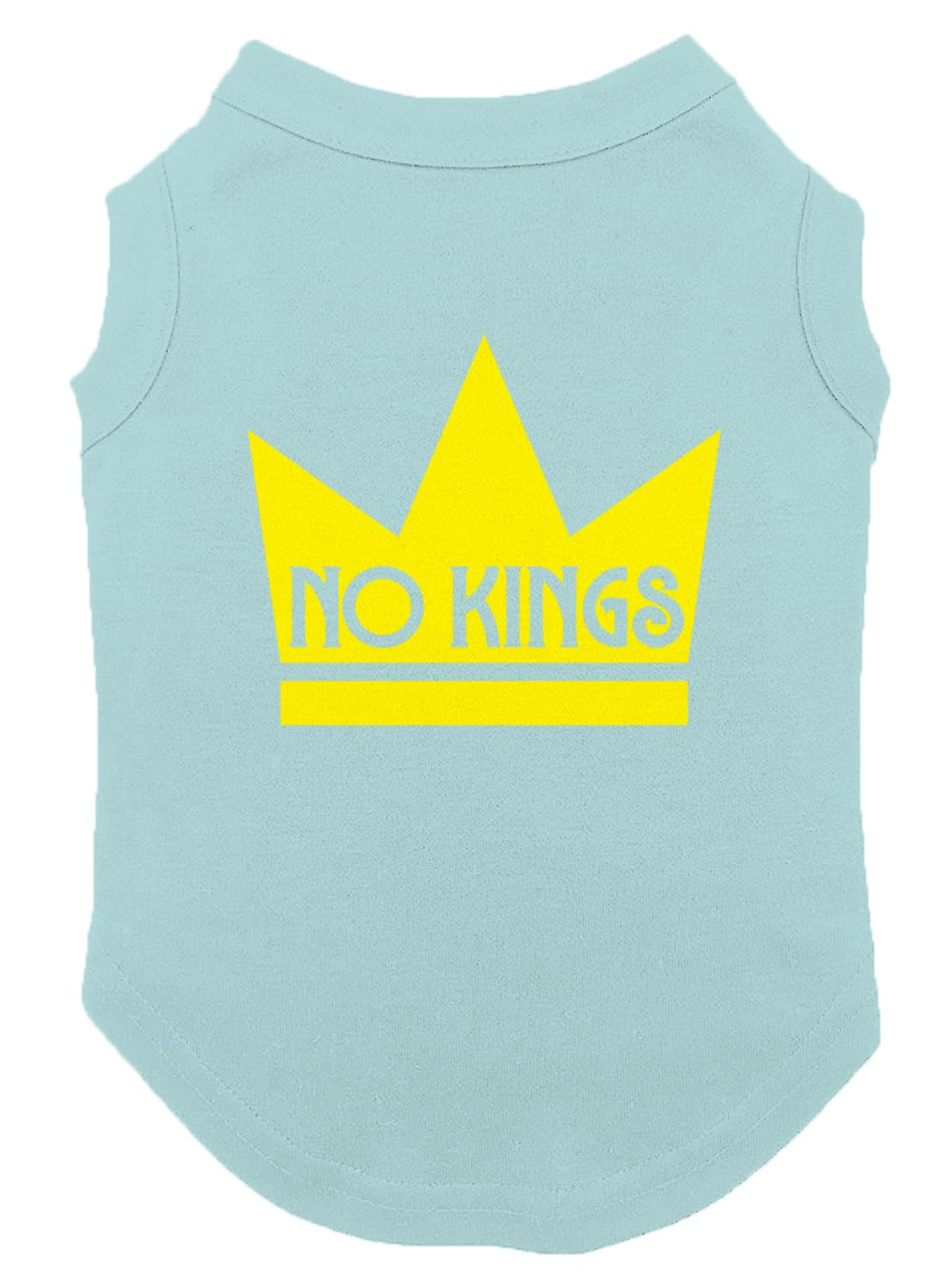 No Kings - Mass Political Protest Crown Dog Shirt (Royal Blue, Large)