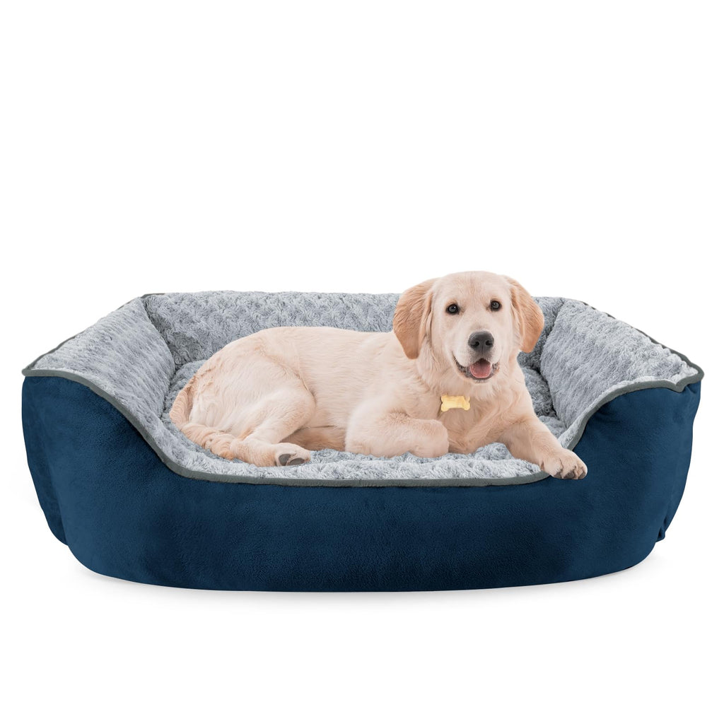 JOEJOY Rectangle Dog Bed for Large Medium Small Dogs - Washable Orthopedic Sofa Bed, Soft Breathable Puppy & Pet Cuddler, Durable Calming Dog Bed with Anti-Slip Bottom, Multiple Sizes, Beige