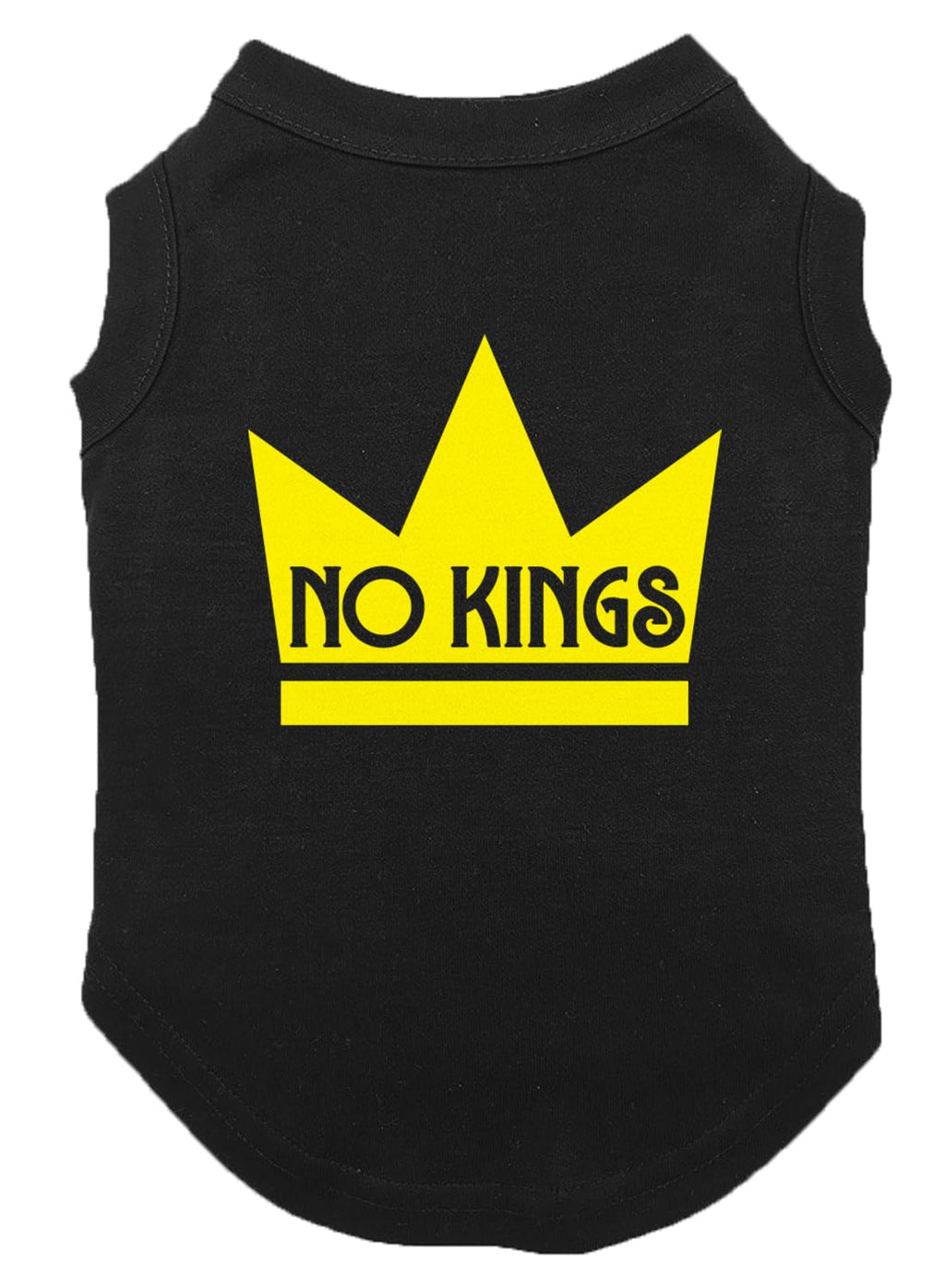 No Kings - Mass Political Protest Crown Dog Shirt (Royal Blue, Large)