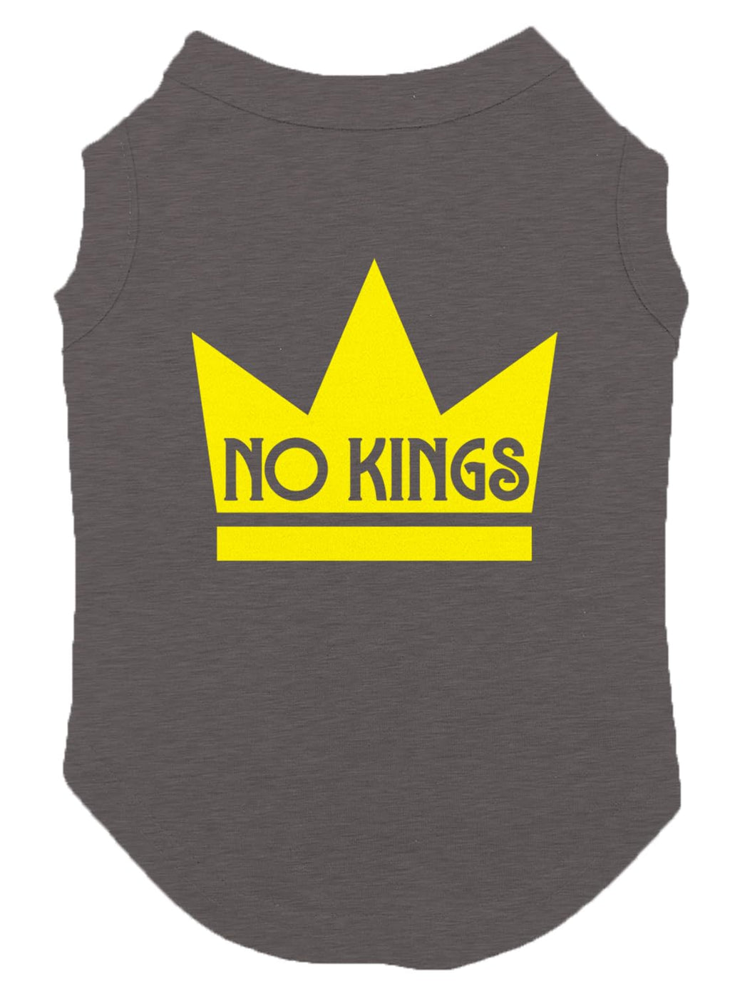 No Kings - Mass Political Protest Crown Dog Shirt (Royal Blue, Large)