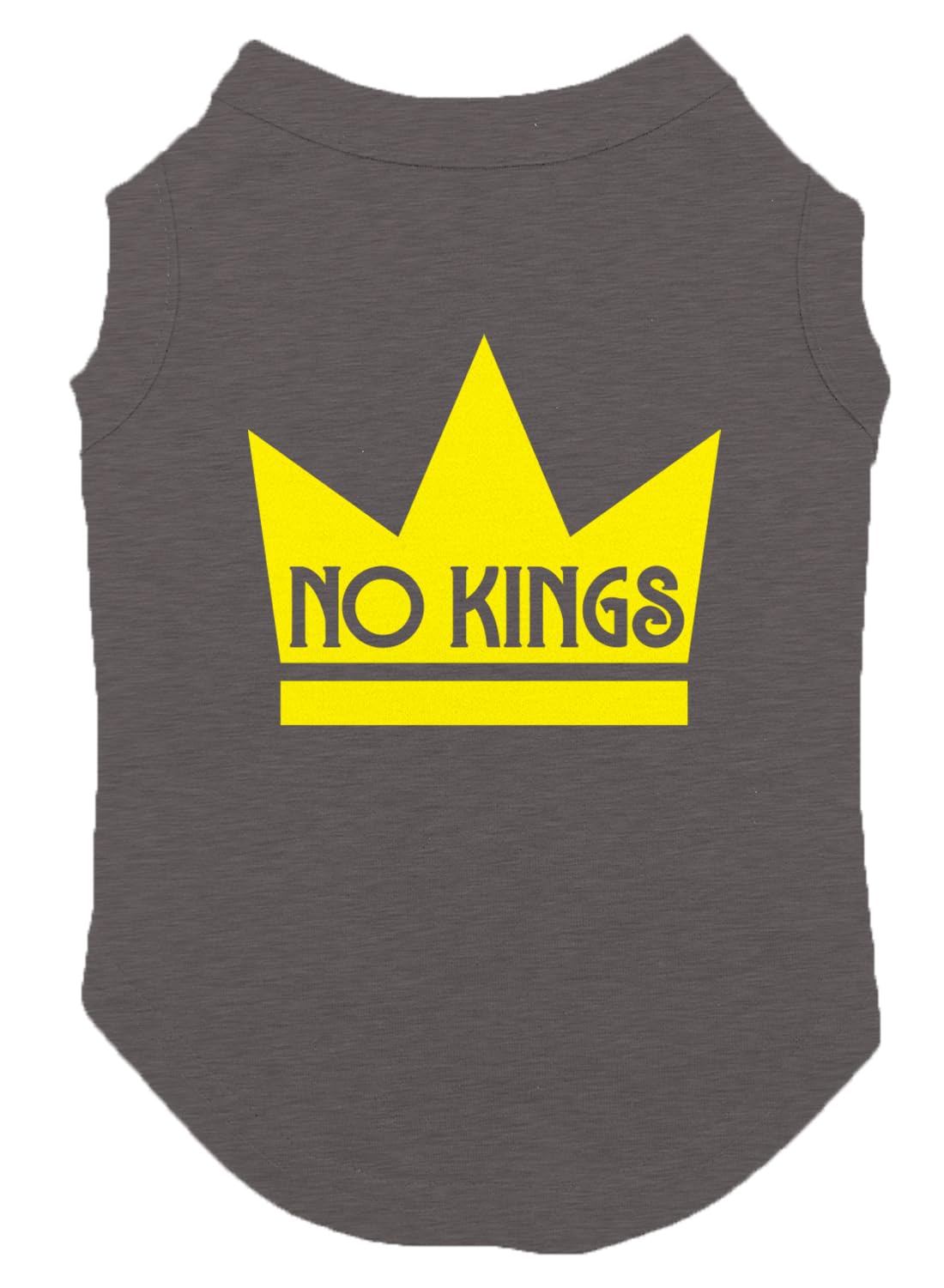 No Kings - Mass Political Protest Crown Dog Shirt (Royal Blue, Large)