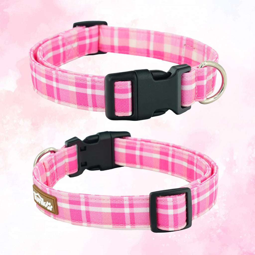 Tunkoo Rainbow Dog Collar, Cute Adjustable Striped Collar for LGBT Pride Month, Dog Collar with Strong Plastic Buckle - for Small Medium Large Pets, S