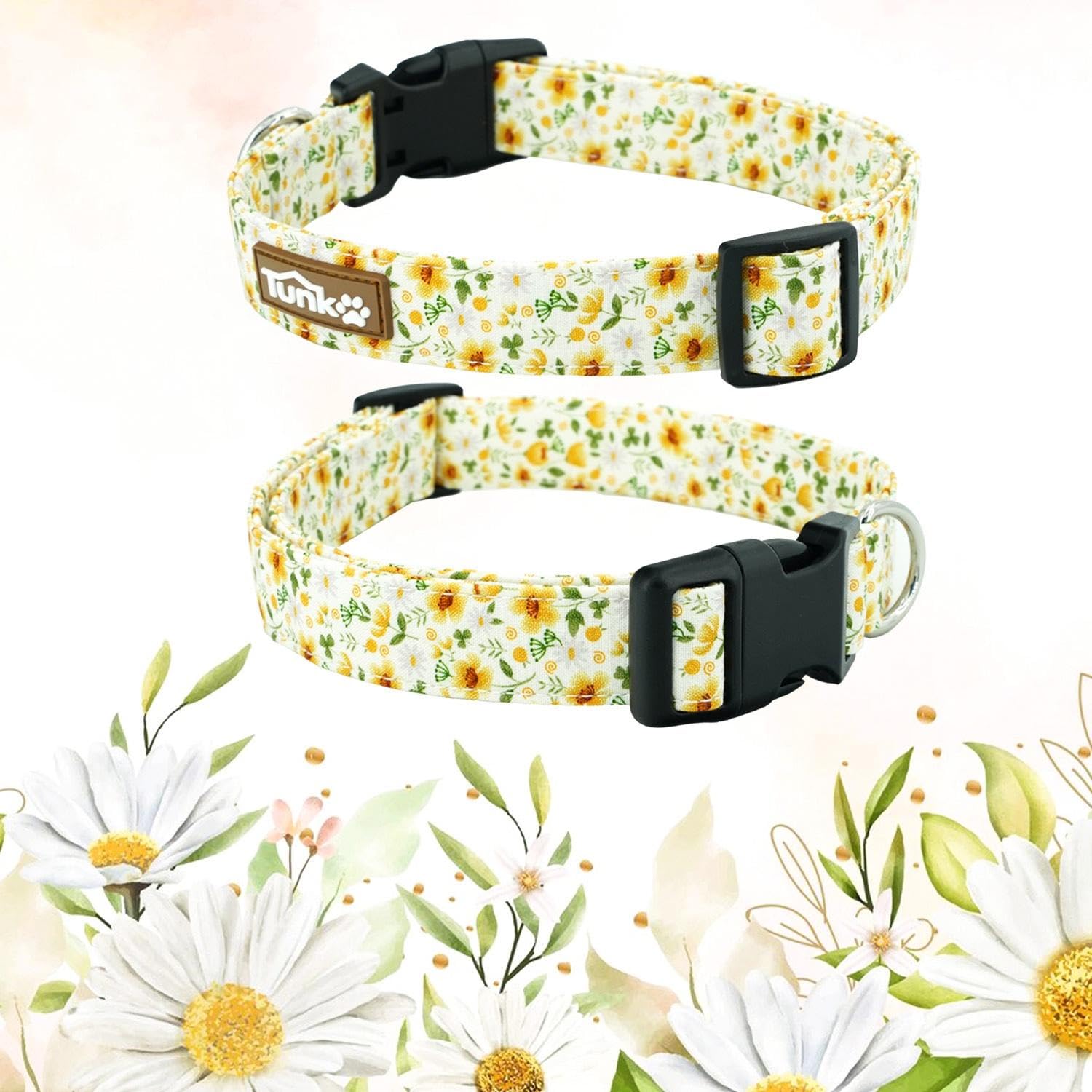 Tunkoo Rainbow Dog Collar, Cute Adjustable Striped Collar for LGBT Pride Month, Dog Collar with Strong Plastic Buckle - for Small Medium Large Pets, S