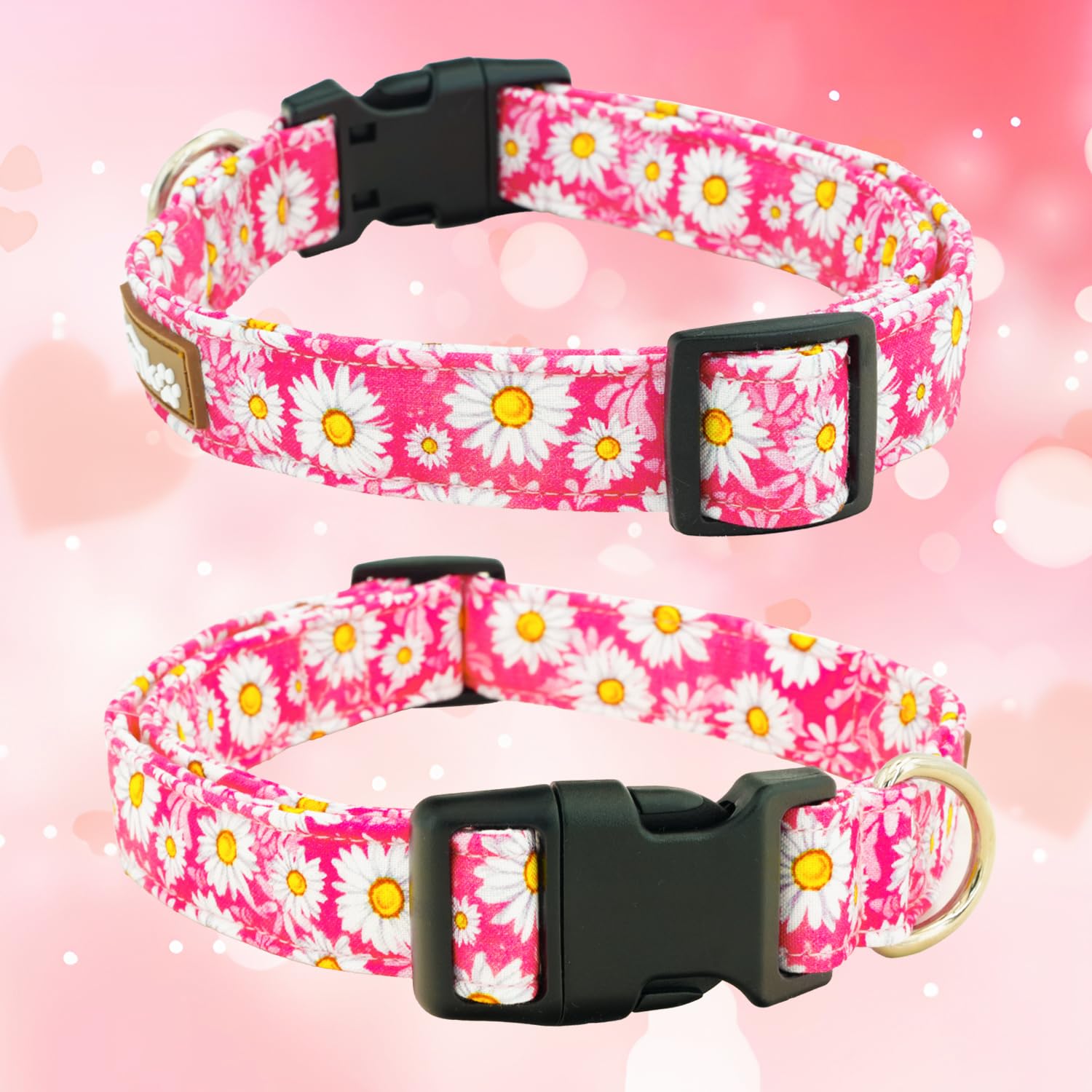 Tunkoo Rainbow Dog Collar, Cute Adjustable Striped Collar for LGBT Pride Month, Dog Collar with Strong Plastic Buckle - for Small Medium Large Pets, S