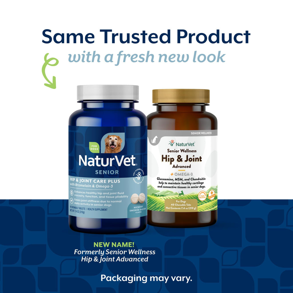 NaturVet – Senior Wellness Hip & Joint Advanced Plus Omegas | Help Support Your Pet’s Healthy Hip & Joint Function | Supports Joints, Cartilage & Connective Tissues | 120 Soft Chews