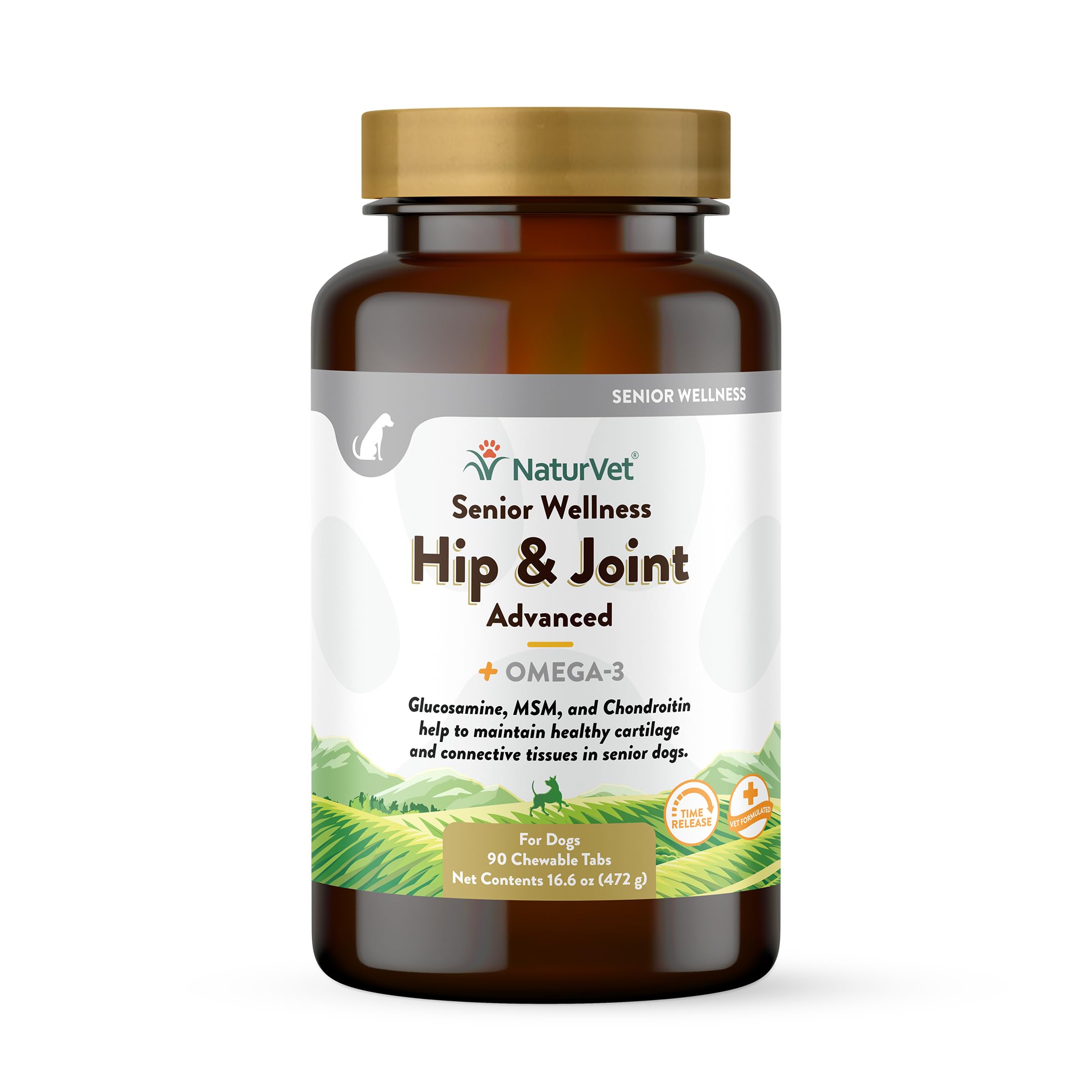 NaturVet – Senior Wellness Hip & Joint Advanced Plus Omegas | Help Support Your Pet’s Healthy Hip & Joint Function | Supports Joints, Cartilage & Connective Tissues | 120 Soft Chews
