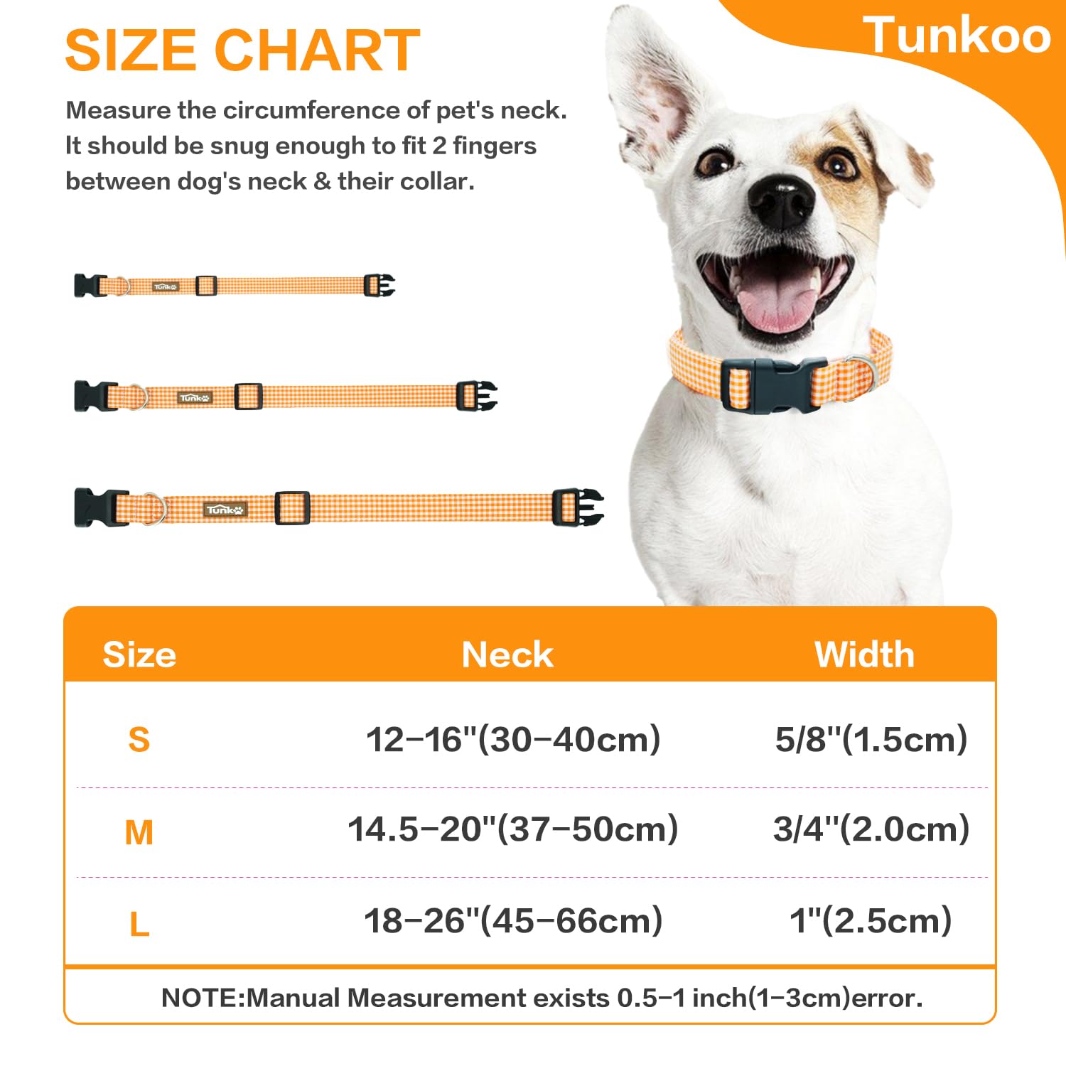 Tunkoo Rainbow Dog Collar, Cute Adjustable Striped Collar for LGBT Pride Month, Dog Collar with Strong Plastic Buckle - for Small Medium Large Pets, S