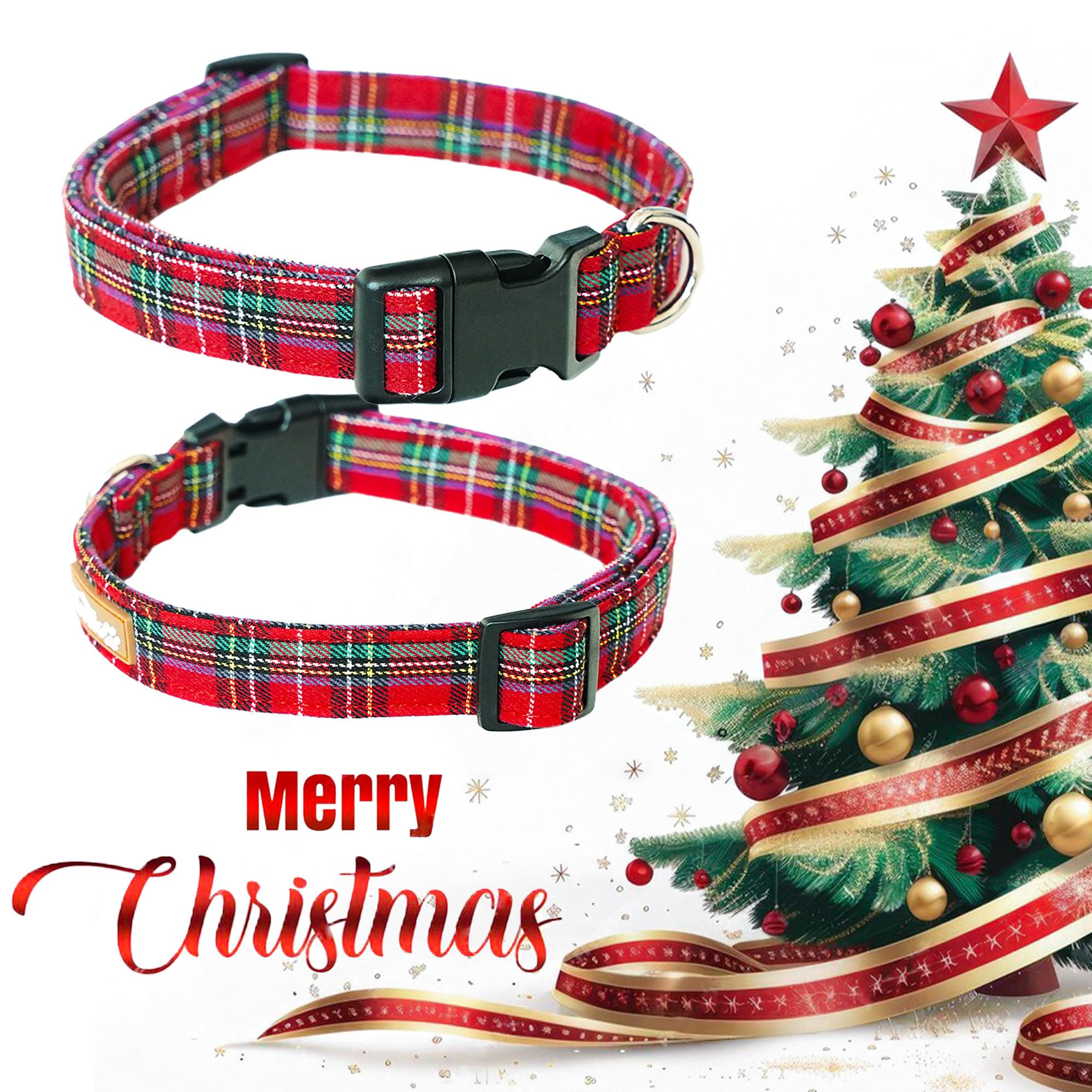 Tunkoo Rainbow Dog Collar, Cute Adjustable Striped Collar for LGBT Pride Month, Dog Collar with Strong Plastic Buckle - for Small Medium Large Pets, S