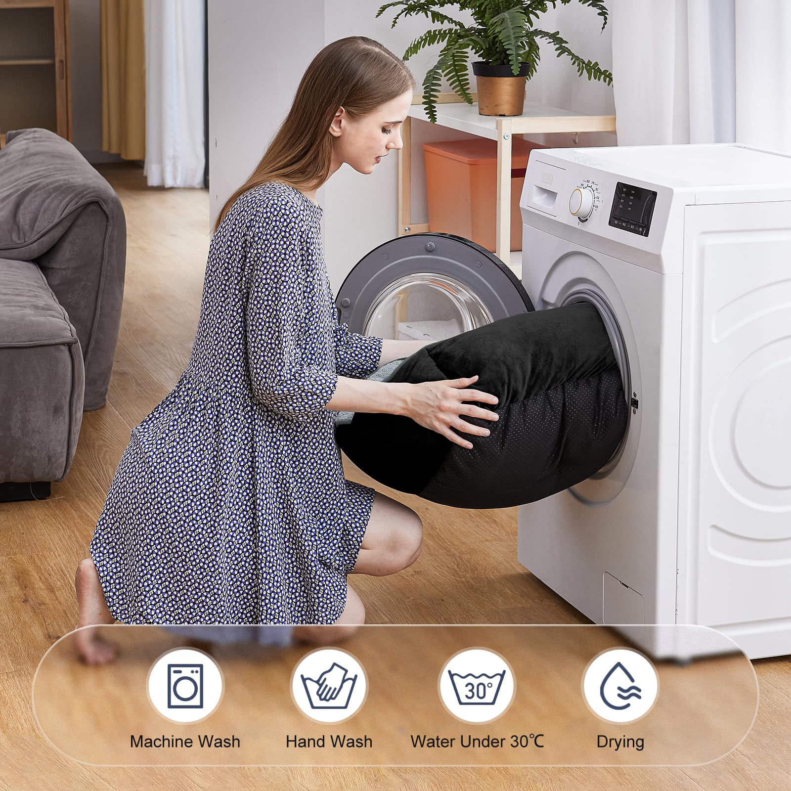 JOEJOY Rectangle Dog Bed for Large Medium Small Dogs - Washable Orthopedic Sofa Bed, Soft Breathable Puppy & Pet Cuddler, Durable Calming Dog Bed with Anti-Slip Bottom, Multiple Sizes, Beige