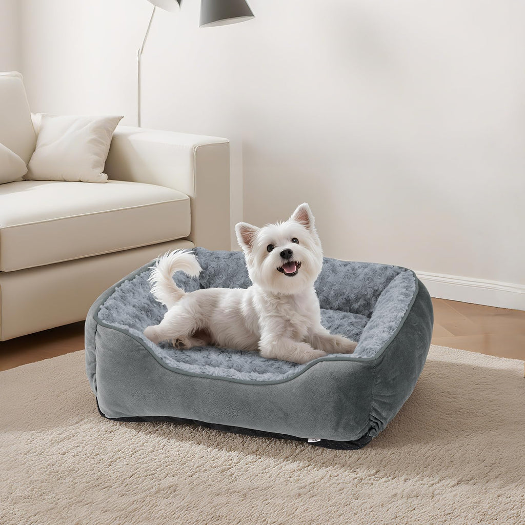 JOEJOY Rectangle Dog Bed for Large Medium Small Dogs - Washable Orthopedic Sofa Bed, Soft Breathable Puppy & Pet Cuddler, Durable Calming Dog Bed with Anti-Slip Bottom, Multiple Sizes, Beige