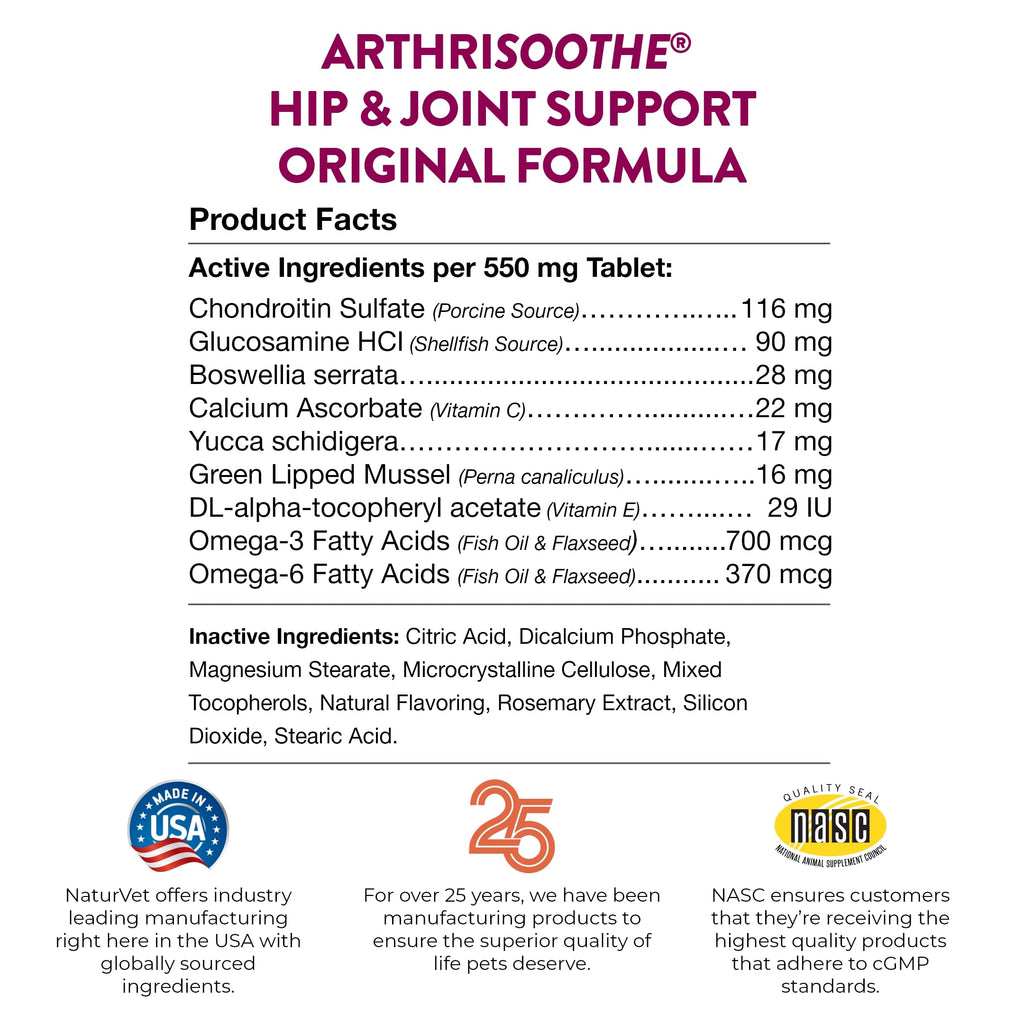 NaturVet – Senior Wellness Hip & Joint Advanced Plus Omegas | Help Support Your Pet’s Healthy Hip & Joint Function | Supports Joints, Cartilage & Connective Tissues | 120 Soft Chews