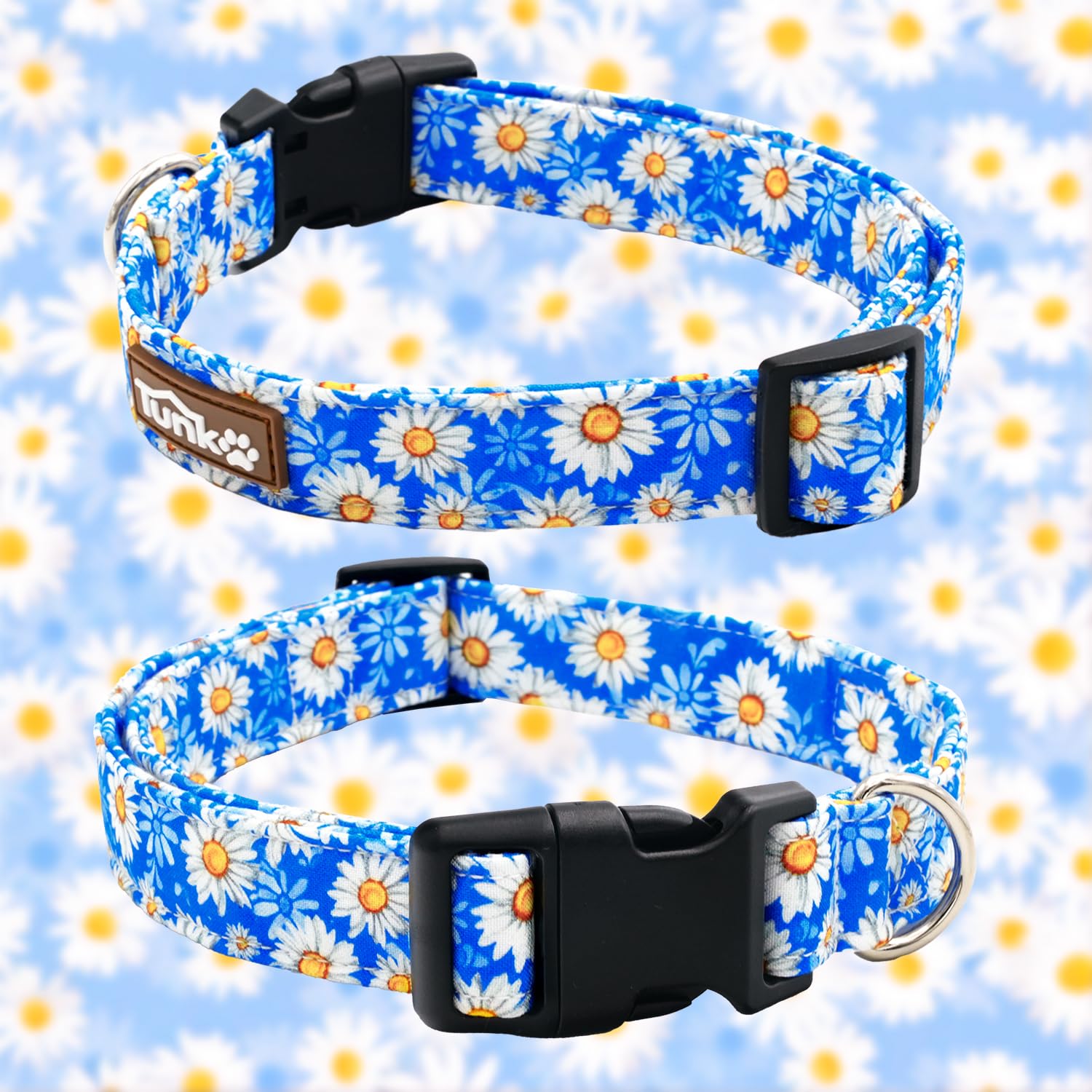 Tunkoo Rainbow Dog Collar, Cute Adjustable Striped Collar for LGBT Pride Month, Dog Collar with Strong Plastic Buckle - for Small Medium Large Pets, S